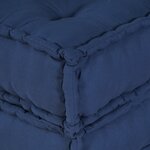 vidaXL Pouffe Indigo Tissu (100  coton) 70 x 70 x 36 cm Pouffe Indigo