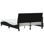 vidaXL Lit avec matelas noir 140x190 cm tissu