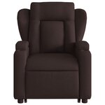 vidaXL Fauteuil inclinable de massage Marron foncé Tissu