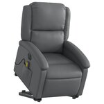 vidaXL Fauteuil inclinable de massage électrique gris similicuir