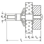 Fischer fixation métallique de cavité avec vis hm 6x80 s 50 pcs