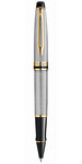Waterman expert roller  acier inoxydable  recharge noire pointe fine  coffret cadeau