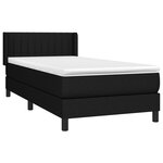 vidaXL Sommier à lattes de lit avec matelas Noir 90x190 cm Tissu