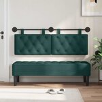 vidaXL Tête de lit suspendue Vert foncé Tissu