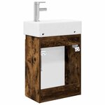 vidaXL Meuble de salle de bain avec robinet Chêne fumé