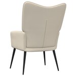 Vidaxl chaise de relaxation avec tabouret crème tissu