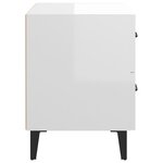 vidaXL Tables de chevet 2 Pièces Blanc brillant 40x35x47 5 cm