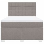 vidaXL Sommier à lattes de lit avec matelas Taupe 140x200 cm Tissu