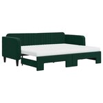 vidaXL Lit de jour avec gigogne et matelas vert foncé 80x200cm velours