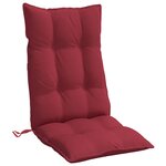 vidaXL Coussins de chaise à dossier haut lot de 4 rouge bordeaux
