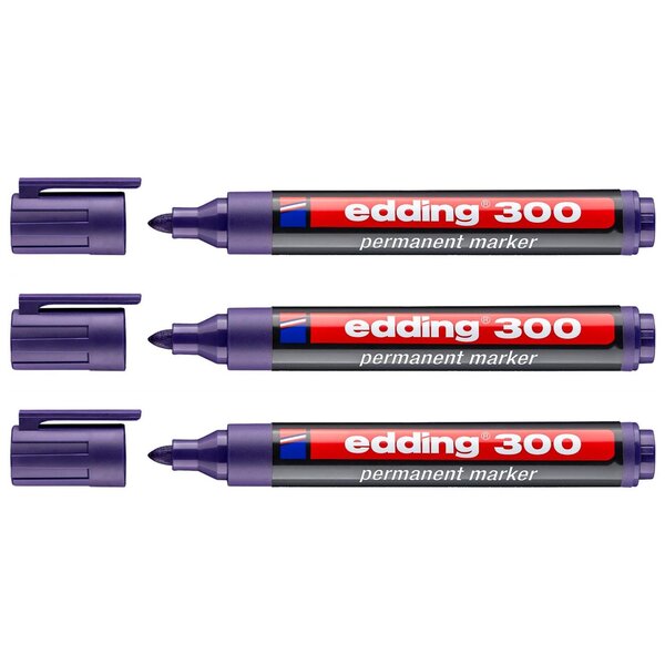 Marqueur Permanent 300 Violet Pointe Ronde 1 5-3 mm x 3 EDDING