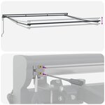 vidaXL Auvent Rétractable Orange et blanc 350 x 250 cm Tissu  Métal
