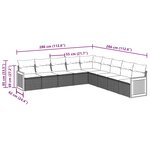 vidaXL Salon de jardin 9 Pièces avec coussins noir résine tressée