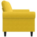 vidaXL Canapé à 2 places Jaune 140 cm Velours