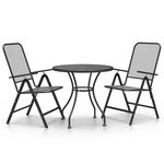 vidaXL Ensemble à manger de jardin 3 Pièces Maille Métal Anthracite