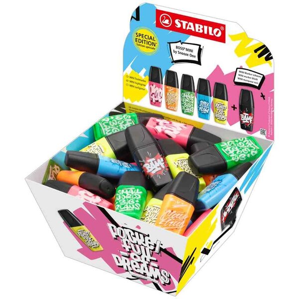 Surligneur BOSS MINI by Snooze One  présentoir de 50 STABILO