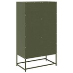 vidaXL Buffet haut vert olive 68x39x123 cm acier