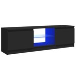 vidaXL Meuble TV avec lumières LED Noir 120x30x36 cm