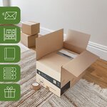 Pack and Move - Lot de 50 Cartons Déménagement à Hauteur Modulable - 50 x 40 x 20-30 cm - Poignées Renforcées - 2 Adhésifs Offerts