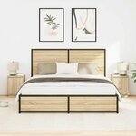 VidaXL Tables de chevet avec lumières LED 2Pièces chêne sonoma 38x34x50cm