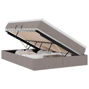 vidaXL Lit avec rangement et matelas Taupe 140 x 200 cm Polyester