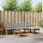 vidaXL Ensemble de canapés d'extérieur 6 Pièces Gris Naturel et Clair