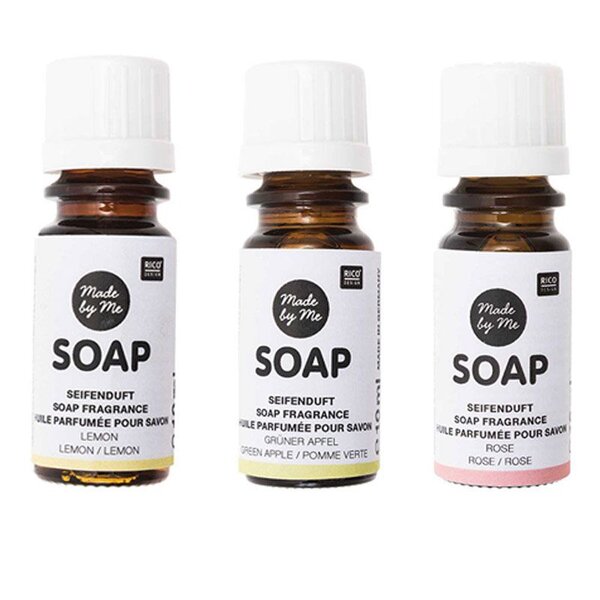 3 huiles parfumées 10 ml pour savon - citron  pomme  rose