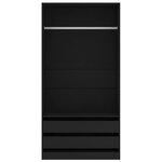 vidaXL Garde-robe Noir 100x50x200 cm Bois d'ingénierie