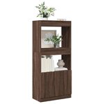 vidaXL Buffet haut chêne marron 63x33x140 cm bois d'ingénierie