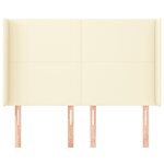 vidaXL Tête de lit avec oreilles Crème 147x16x118/128 cm Similicuir