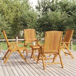 vidaXL Salon de jardin 5 Pièces bois massif de teck