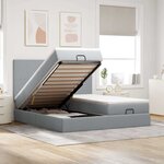 VidaXL Cadre de lit ottoman et matelas gris clair 180x200cm tissu