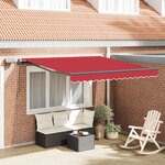 vidaXL Auvent Rétractable Rouge 300 x 250 cm tissu