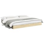 vidaXL Cadre de lit chêne sonoma 200x200 cm bois d'ingénierie