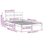 vidaXL Cadre de lit Blanc 135 x 190 cm Bois de pin massif