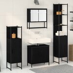 vidaXL Ensemble de mobilier de salle de bain avec étagère 4 Pièces Noir