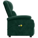 vidaXL Fauteuil électrique de massage Vert foncé velours