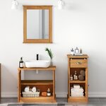 vidaXL Ensemble de mobilier de salle de bain avec tiroir avec étagère 3 Pièces Marron