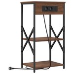 vidaXL Cabinet de chevet avec étagère Chêne marron 41 x 31 x 76 cm