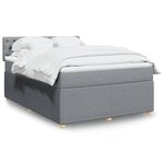 vidaXL Sommier à lattes de lit avec matelas Gris clair 160x200cm Tissu