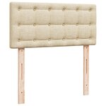 vidaXL Lit ottoman avec matelas crème 100x200 cm tissu