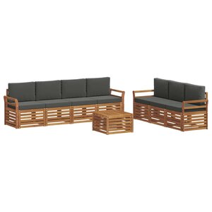 vidaXL Ensembles de canapés avec coussin 8 Pièces Naturel et Anthracite