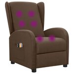 vidaXL Fauteuil électrique de massage Marron Tissu