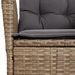vidaXL Ensemble à manger de jardin et coussins 9 Pièces beige Poly rotin