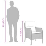 vidaXL Chaises de jardin avec coussins lot de 2 noir résine tressée