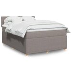 vidaXL Sommier à lattes de lit avec matelas Taupe 140x190 cm Tissu