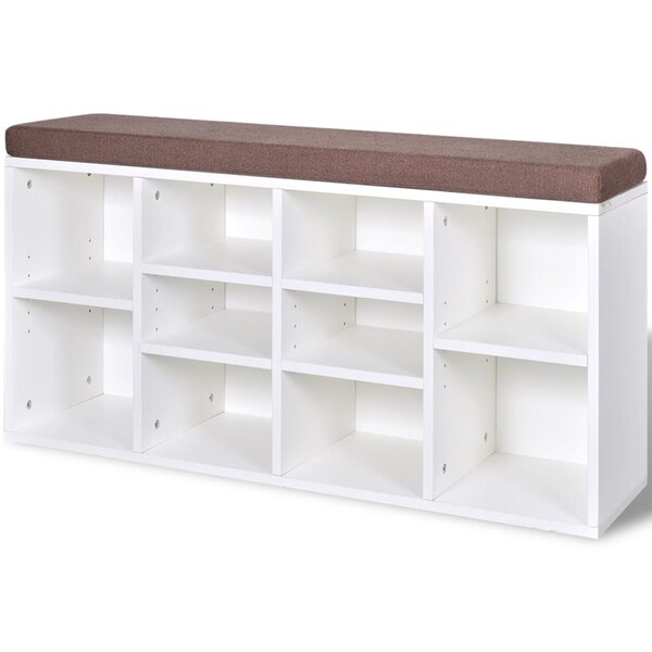 vidaXL Banc de rangement à chaussures 10 compartiments Blanc