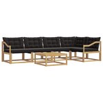 vidaXL Ensemble de canapés d'extérieur 6 Pièces Blanc et noir