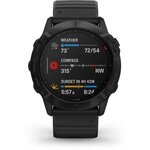 GARMIN Fenix 6X Pro - Montre connectée -  Noir - Bracelet noir