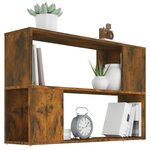 vidaXL Bibliothèque Chêne fumé 100x24x63 cm Bois d'ingénierie